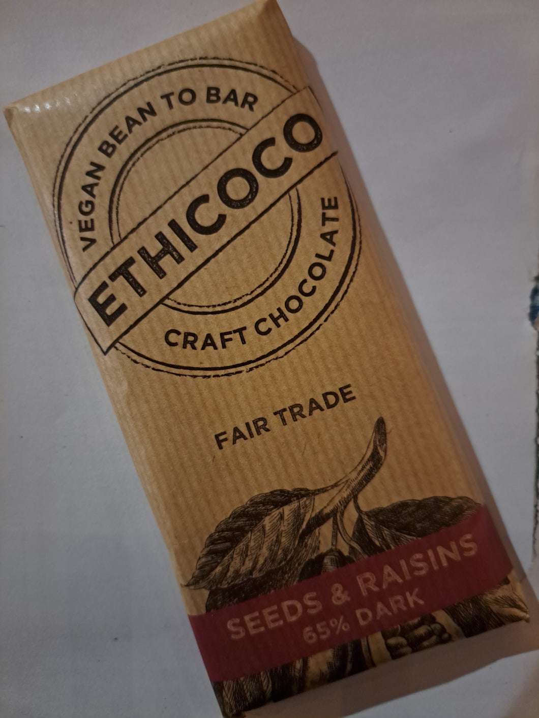 65% dark with Raisins and Toasted Seeds